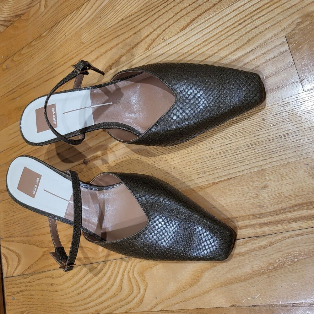 Dolce Vita Black Textured Slingback Mules
